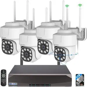 360° PT Digital Zoom, Two-Way Audio 5MP Outdoor Wireless Security Camera System Indoor PTZ Security Cameras Waterproof Home Video Surveillance 360° PT Digital Zoom, Two-Way Audio 5MP Outdoor Wireless Security Camera System Indoor PTZ Security Cameras Waterproof Home Video Surveillance