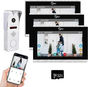 Wireless Video Doorbell Intercom System Doorbell with Camera,10 inch Touch Monitor 1080P Video Entry Doorphone TUYA IP Wired Video Door Phone for Home Villa Apartment (1 Bell+3 * 10 inch) Wireless Video Doorbell Intercom System Doorbell with Camera,10 inch Touch Monitor 1080P Video Entry Doorphone TUYA IP Wired Video Door Phone for Home Villa Apartment (1 Bell+3 * 10 inch)