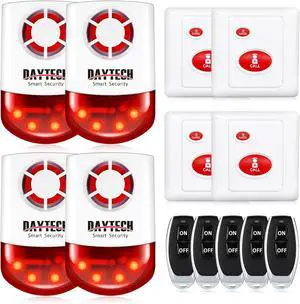 Daytech Strobe Siren Alarm Home Caring Loud Outdoor SOS Alert System Daytech Strobe Siren Alarm Home Caring Loud Outdoor SOS Alert System