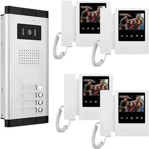 Apartment Video Intercom System,2,3,4,5,6,8,10,12 Household Video Doorbell Kits,Video Doorbell Camera,Wired 4.3 Inches Monitor,2 Way Intercom,IR Outdoor Camera,Monitoring (1- Camera and 4-Screen) Apartment Video Intercom System,2,3,4,5,6,8,10,12 Household Video Doorbell Kits,Video Doorbell Camera,Wired 4.3 Inches Monitor,2 Way Intercom,IR Outdoor Camera,Monitoring (1- Camera and 4-Screen)