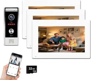 WiFi Video Intercom System Doorbell with Camera,1080P Touch Screen Monitor,Ring Doorbell Camera,Support Night Vision Remote Unlock Dual-Way Intercom for Home Security System (1 BELL+ 3 MONITOR) WiFi Video Intercom System Doorbell with Camera,1080P Touch Screen Monitor,Ring Doorbell Camera,Support Night Vision Remote Unlock Dual-Way Intercom for Home Security System (1 BELL+ 3 MONITOR)