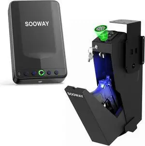 Biometric Pistol Safe Fingerprint Quick Access Gun Safe for Handgun, 3 Ways Unlock Gun Lock Box for Car, Nightstand, Desk, Wall, Dresser Biometric Pistol Safe Fingerprint Quick Access Gun Safe for Handgun, 3 Ways Unlock Gun Lock Box for Car, Nightstand, Desk, Wall, Dresser