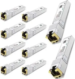 SFP+ to RJ45 10GBase-T Module, 2.5G/5G/10G Copper SFP to Ethernet Networking Transceiver for Cisco SFP-10G-T-S, Ubiquiti UniFi UF-RJ45-10G, Meraki, Supermicro and More, up to 30m,10pcs SFP+ to RJ45 10GBase-T Module, 2.5G/5G/10G Copper SFP to Ethernet Networking Transceiver for Cisco SFP-10G-T-S, Ubiquiti UniFi UF-RJ45-10G, Meraki, Supermicro and More, up to 30m,10pcs