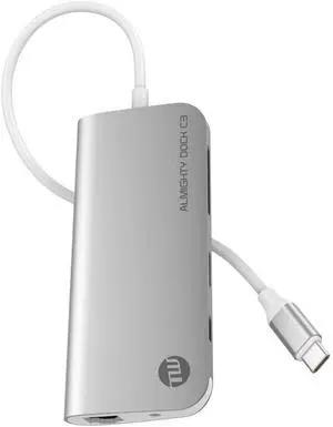 Almighty Dock C3 Multi USB-C Hub Ethernet HDMI 4K PD Support Silver TUN-OT-000056 Almighty Dock C3 Multi USB-C Hub Ethernet HDMI 4K PD Support Silver TUN-OT-000056