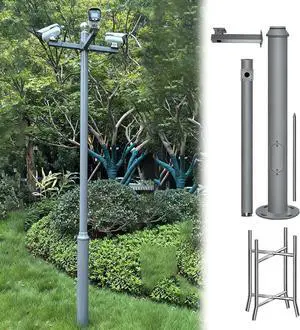 Gray Surveillance Camera Splicing Pole 6ft 8 10' 15 20 Feet, Multi-Functional Security Camera Ground Pole Mount for Exterior Gardens/Industrial Parks/Backyard(2 m/6.6 ft) Gray Surveillance Camera Splicing Pole 6ft 8 10' 15 20 Feet, Multi-Functional Security Camera Ground Pole Mount for Exterior Gardens/Industrial Parks/Backyard(2 m/6.6 ft)