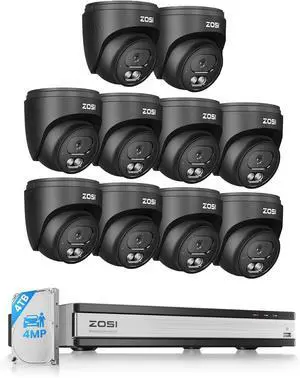 ZOSI C220 16CH 4K PoE Home Security Camera System, 16 Channel 4K 8MP NVR with 4TB HDD for 24/7 Record, 10 x 4MP(1440p) QHD 2.5K Dome IP Cameras Outdoor Indoor, Smart AI Human Detection, Two-Way Audio ZOSI C220 16CH 4K PoE Home Security Camera System, 16 Channel 4K 8MP NVR with 4TB HDD for 24/7 Record, 10 x 4MP(1440p) QHD 2.5K Dome IP Cameras Outdoor Indoor, Smart AI Human Detection, Two-Way Audio