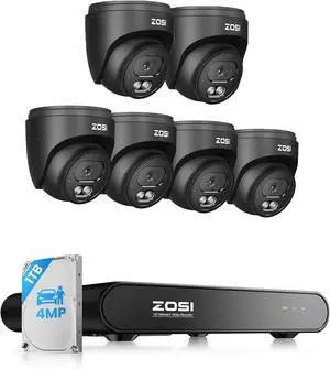 ZOSI C220 4CH 4MP QHD 2.5K PoE Home Security Camera System, 6 x 4MP(1440p) Dome IP Cameras Outdoor Indoor, Smart AI Human Detection, Two-Way Audio, 4CH 5MP 3K NVR with 1TB HDD for 24/7 Record ZOSI C220 4CH 4MP QHD 2.5K PoE Home Security Camera System, 6 x 4MP(1440p) Dome IP Cameras Outdoor Indoor, Smart AI Human Detection, Two-Way Audio, 4CH 5MP 3K NVR with 1TB HDD for 24/7 Record