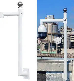 This Universal Surveillance Camera Pole Mount Bracket, Wide View Monitoring for Outdoor Security, Wall or Pole Mount for Dome/Bullet Cameras This Universal Surveillance Camera Pole Mount Bracket, Wide View Monitoring for Outdoor Security, Wall or Pole Mount for Dome/Bullet Cameras