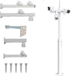 Outdoor Surveillance Camera Pole with Universal Bracket and Ground Stake, Security Camera Stand with Lightnings Rod, for CCTV/IP/PTZ/Dome/Box Camera, Courtyard Light Post 6.5ft~2m Outdoor Surveillance Camera Pole with Universal Bracket and Ground Stake, Security Camera Stand with Lightnings Rod, for CCTV/IP/PTZ/Dome/Box Camera, Courtyard Light Post 6.5ft~2m