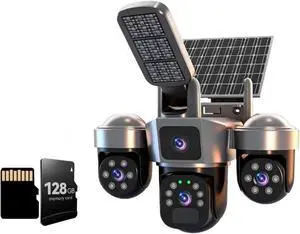 4G Sim Card Solar CCTV PTZ Outdoor Wireless Human Detection PIR WiFi IP Camera With Siren Solar Powered CCTV Solar Light(3 Lens WiFi 128G SD) 4G Sim Card Solar CCTV PTZ Outdoor Wireless Human Detection PIR WiFi IP Camera With Siren Solar Powered CCTV Solar Light(3 Lens WiFi 128G SD)