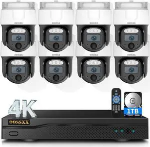 (2026 New) 4K PT Wired Outdoor Security Camera System, 8CH DVR with 1TB HDD, 8 Cameras, Remote Control, No Monthly Fee App, 122° Wide Angle, AI Human Detection, Audio Mic, IR Night Vision (2026 New) 4K PT Wired Outdoor Security Camera System, 8CH DVR with 1TB HDD, 8 Cameras, Remote Control, No Monthly Fee App, 122° Wide Angle, AI Human Detection, Audio Mic, IR Night Vision