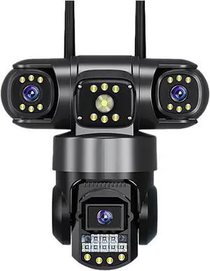 WiFi IP Camera Outdoor 12MP 6K Triple Lenses Triple Screens Security Video Monitor Night Vision Waterproof CCTV Cameras(AU Plug,1Pcs Cam No Card) WiFi IP Camera Outdoor 12MP 6K Triple Lenses Triple Screens Security Video Monitor Night Vision Waterproof CCTV Cameras(AU Plug,1Pcs Cam No Card)
