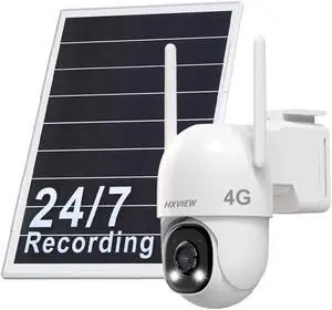 4G LTE Solar Cellular Security Camera Outdoor Wireless, 24/7 Continuous Recording, Auto Tracking, AI Detection, 15000mAh Battery and 8W Solar Panel, with SIM Card and 128GB SD Card, No WiFi 4G LTE Solar Cellular Security Camera Outdoor Wireless, 24/7 Continuous Recording, Auto Tracking, AI Detection, 15000mAh Battery and 8W Solar Panel, with SIM Card and 128GB SD Card, No WiFi