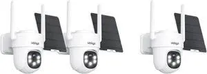 Solar Camera Security Outdoor - AOV 24/7 Recording Security Cameras Wireless Outdoor with 360° View, Human Auto Tracking, 2K Night Vision (3 Pack) Solar Camera Security Outdoor - AOV 24/7 Recording Security Cameras Wireless Outdoor with 360° View, Human Auto Tracking, 2K Night Vision (3 Pack)
