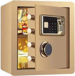 Fireproof Waterproof Electronic Digital Biometric Fingerprint Home SteelLed Display,for Office Hotel Jewelry Cash,Gold,36X32X40cm for Home Office Cash Use Fireproof Waterproof Electronic Digital Biometric Fingerprint Home SteelLed Display,for Office Hotel Jewelry Cash,Gold,36X32X40cm for Home Office Cash Use