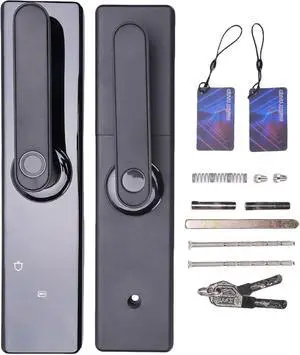 Generic Fingerprint Keypad Door Handle Lock, Electronic Smart Lock with Fingerprint Password Card Key APP WiFi Control, for Wooden Stainless Steel Copper Door 35 to 55mm Generic Fingerprint Keypad Door Handle Lock, Electronic Smart Lock with Fingerprint Password Card Key APP WiFi Control, for Wooden Stainless Steel Copper Door 35 to 55mm