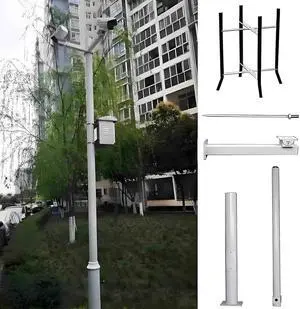 Security Camera Pole Mounting Braces Universal Surveillance Post Removable Feet 3 Sections Design Galvanized Steel for Patio Walkway School Backyard 2.5m Security Camera Pole Mounting Braces Universal Surveillance Post Removable Feet 3 Sections Design Galvanized Steel for Patio Walkway School Backyard 2.5m