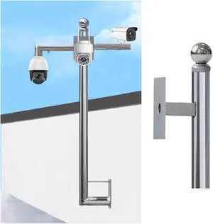Stainless Steel Wall-Mount CCTV Pole - Extra-Long 6.6ft (200cm) All-Weather Security Camera Stand, Universal Surveillance Support with Screws - 19.7 to 78.7in Adjustable Heights Stainless Steel Wall-Mount CCTV Pole - Extra-Long 6.6ft (200cm) All-Weather Security Camera Stand, Universal Surveillance Support with Screws - 19.7 to 78.7in Adjustable Heights