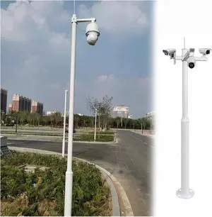 16.4ft Galvanized Steel Security Camera Pole with Lightning Rod & Mounting Bracket - Durable Surveillance Post for Outdoor Monitoring, Assembled Camera Rod 16.4ft Galvanized Steel Security Camera Pole with Lightning Rod & Mounting Bracket - Durable Surveillance Post for Outdoor Monitoring, Assembled Camera Rod