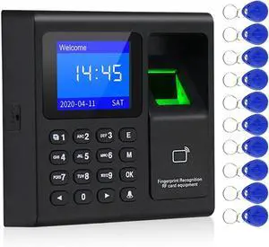 Time Clock, Fingerprint Attendance Machine Intelligent Biometric Fingerprint Time Attendance Machine Time Clock Recorder Device Employee for Business, Office Time Clock, Fingerprint Attendance Machine Intelligent Biometric Fingerprint Time Attendance Machine Time Clock Recorder Device Employee for Business, Office