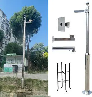 ERRULAN Security Camera Pole Mount Outdoor, Universal Surveillance Camera Post Stand Stainless Steel, CCTV Security Surveillance Pole for School/Parking Lot/Mall(Height 4m/157.4in/13.1ft) ERRULAN Security Camera Pole Mount Outdoor, Universal Surveillance Camera Post Stand Stainless Steel, CCTV Security Surveillance Pole for School/Parking Lot/Mall(Height 4m/157.4in/13.1ft)