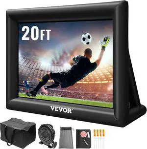 VEVOR Inflatable Movie Screen 20FT Inflatable Projector Screen for outside with 350W Air Blower Inflatable Screen Oxford Fabric Material Blow Up Screen for Outdoor Movie Supports Front/Rear Projection VEVOR Inflatable Movie Screen 20FT Inflatable Projector Screen for outside with 350W Air Blower Inflatable Screen Oxford Fabric Material Blow Up Screen for Outdoor Movie Supports Front/Rear Projection