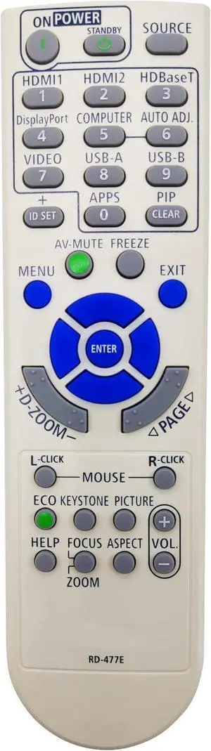 7N901171/ RMT-PJ39 Projector Remote Control for NEC NP-MC372X, NP-MC382W, NP-ME372W, NP-ME382U, NP-ME402X, NP-P525UL, NP-P525WL, NP-P605UL, NP-PE455UL, NP-PE455WL 7N901171/ RMT-PJ39 Projector Remote Control for NEC NP-MC372X, NP-MC382W, NP-ME372W, NP-ME382U, NP-ME402X, NP-P525UL, NP-P525WL, NP-P605UL, NP-PE455UL, NP-PE455WL