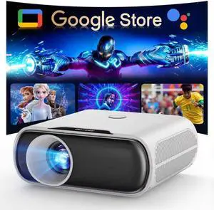 4K-Projector Compatible with GoogIe TV, 2500 ANSI Projector with WiFi and Bluetooth, Built-in Official Apps, Voice, DoIby Audio, HDMI ARC CEC Movie Projector C26 (white) 4K-Projector Compatible with GoogIe TV, 2500 ANSI Projector with WiFi and Bluetooth, Built-in Official Apps, Voice, DoIby Audio, HDMI ARC CEC Movie Projector C26 (white)
