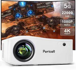 Projector with WiFi and Bluetooth, Pericat 1080P Outdoor Movie Projector Projector with WiFi and Bluetooth, Pericat 1080P Outdoor Movie Projector