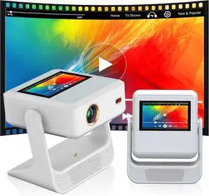 Aepuesem Portable Projector with TouchScreen & Built-in App Store, Native 1080P 4K Supported Smart Video Projector, WiFi 6 & Bluetooth, Dual-Screen Sync, Auto Focus, 180° Stand, for Home &Outdoor Aepuesem Portable Projector with TouchScreen & Built-in App Store, Native 1080P 4K Supported Smart Video Projector, WiFi 6 & Bluetooth, Dual-Screen Sync, Auto Focus, 180° Stand, for Home &Outdoor