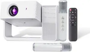 Smart Projector with WiFi and Bluetooth, 3-in-1 Karaoke Speaker & Movie Projector, Native 1080P/4K Support, Electric Focus & Auto Keystone, Portable Outdoor Projector for Home Ceiling Theater Smart Projector with WiFi and Bluetooth, 3-in-1 Karaoke Speaker & Movie Projector, Native 1080P/4K Support, Electric Focus & Auto Keystone, Portable Outdoor Projector for Home Ceiling Theater