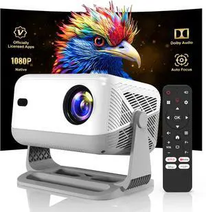 Compatible with Netflix &Dolby AudioWellSonic Smart Projector with Wifi and Bluetooth, 400Ansi & Native 1080p Portable Projector, Auto Focus&Support 4k, 180°Rotatable, Moive Proyector Compatible with Netflix &Dolby AudioWellSonic Smart Projector with Wifi and Bluetooth, 400Ansi & Native 1080p Portable Projector, Auto Focus&Support 4k, 180°Rotatable, Moive Proyector