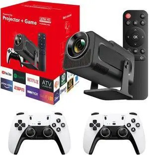 HCS350 MINI Projector and game,Retro 4K Smart Game Projector 1280*720P Built-in 10000 Games,Portable video game with 2 Wireless Controllers,5G WiFi Bluetooth,Android 12,home theater,office (Red) HCS350 MINI Projector and game,Retro 4K Smart Game Projector 1280*720P Built-in 10000 Games,Portable video game with 2 Wireless Controllers,5G WiFi Bluetooth,Android 12,home theater,office (Red)