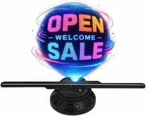3D Hologram Fan 12.6" Video Projector Display, Easy WiFi Upload, 232 LEDs, Compatible with Tripod & Protective Cover, 1500+ Video Library, Low Noise Advertising Display for Store Business 3D Hologram Fan 12.6" Video Projector Display, Easy WiFi Upload, 232 LEDs, Compatible with Tripod & Protective Cover, 1500+ Video Library, Low Noise Advertising Display for Store Business
