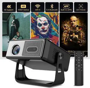 Native 1080PSmart Mini Projector with WiFi and Bluetooth, 500ANSI, 8W Speakers,AI Auto Focus & Keystone,Home Movie Portable Outdoor Native 1080PSmart Mini Projector with WiFi and Bluetooth, 500ANSI, 8W Speakers,AI Auto Focus & Keystone,Home Movie Portable Outdoor