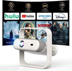 Native 1080P & Auto FocusSmart Mini Projector with WiFi and Bluetooth, 500ANSI, Auto Keystone Correction, Compatible with Smartphone, Laptop, HDMI, USB Native 1080P & Auto FocusSmart Mini Projector with WiFi and Bluetooth, 500ANSI, Auto Keystone Correction, Compatible with Smartphone, Laptop, HDMI, USB