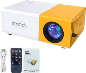 Mini Projector, Portable Movie Projector for Home Theater, Compact Home Theater System, Remote Control, CE and FCC Certified, Multi Interface, Yellow and White, 5 x 3.4 x 1.9 in, 12.6 x 8.58 x 4.77 cm Mini Projector, Portable Movie Projector for Home Theater, Compact Home Theater System, Remote Control, CE and FCC Certified, Multi Interface, Yellow and White, 5 x 3.4 x 1.9 in, 12.6 x 8.58 x 4.77 cm