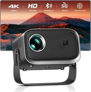 SGV Mini Projector, Wi-Fi 6 BT 5.2, Integrated 5 W Speaker, 180° Tilt Head, Video Projector for Home, Bedroom, Camping Grey SGV Mini Projector, Wi-Fi 6 BT 5.2, Integrated 5 W Speaker, 180° Tilt Head, Video Projector for Home, Bedroom, Camping Grey