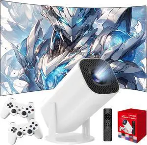 P30 MAX Portable Smart Projector with WIFI & Bluetooth, Retro Game Console with built in 36000+ Game 14 Emulator, 240 Lumen, 1280*720P, Android 11 Wireless Projector for Home Theater, Outdoor(White) P30 MAX Portable Smart Projector with WIFI & Bluetooth, Retro Game Console with built in 36000+ Game 14 Emulator, 240 Lumen, 1280*720P, Android 11 Wireless Projector for Home Theater, Outdoor(White)