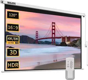 120" Motorized Projector Screen with Dual Side Power Supply- 16:9 HD 8K 3D 120" Motorized Projector Screen with Dual Side Power Supply- 16:9 HD 8K 3D