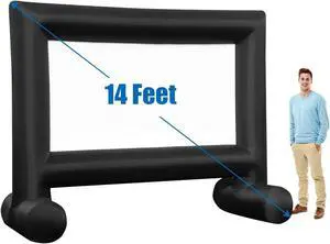 Tangkula 14FT Inflatable Indoor and Outdoor Movie Projector Screen, Blow up Mega Movie Screen with Built-in Blower, Tie-Downs & Storage Bag for Front and Rear Projection, Home Theater Cinema (14FT) Tangkula 14FT Inflatable Indoor and Outdoor Movie Projector Screen, Blow up Mega Movie Screen with Built-in Blower, Tie-Downs & Storage Bag for Front and Rear Projection, Home Theater Cinema (14FT)