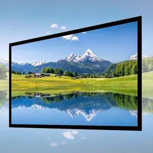135inch Fixed Aluminum Frame Projector Screen, 16:9 HD 3D Ready Wall Mount Projection Screen for Indoor Movie Video Home Theater Cinema Office 135inch Fixed Aluminum Frame Projector Screen, 16:9 HD 3D Ready Wall Mount Projection Screen for Indoor Movie Video Home Theater Cinema Office