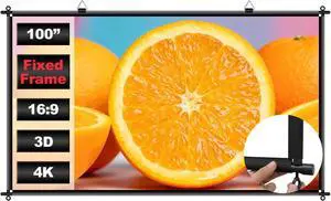 100 inch Fixed Frame Projector Screen, Outdoor Indoor Movie Projector Screen, Wrinkle-Free Large Hanging Projection Screen for Room Wall, Theater, Camping, Backyard, 4K HD 16:9 100 inch Fixed Frame Projector Screen, Outdoor Indoor Movie Projector Screen, Wrinkle-Free Large Hanging Projection Screen for Room Wall, Theater, Camping, Backyard, 4K HD 16:9