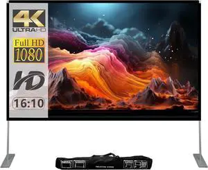 100 Inch Projector Screen and Stand: Portable Projector Screen 4K HD with Carry Bag for Outdoor Indoor Home Theater Backyard Cinema Travel 100 Inch Projector Screen and Stand: Portable Projector Screen 4K HD with Carry Bag for Outdoor Indoor Home Theater Backyard Cinema Travel