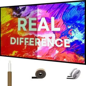 High Gain Projector Screen - Fixed Frame Like & Wall-Mounted - High Brightness 2.6X Gain and High Contrast 30% ALR - White Screen 16:9 100 inch - trimmable to 80/72/ 60 inch etc- by SilverMagic High Gain Projector Screen - Fixed Frame Like & Wall-Mounted - High Brightness 2.6X Gain and High Contrast 30% ALR - White Screen 16:9 100 inch - trimmable to 80/72/ 60 inch etc- by SilverMagic