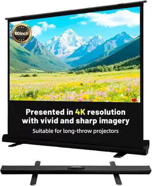 Floor Rising Projector Screen, 60 Inch 16:9 Portable Projector Screen, Pull Up Floor Screen for Projector, Rising Projection Screen for Indoor Outdoor Movies, Home Theater, Office and Bedroom Floor Rising Projector Screen, 60 Inch 16:9 Portable Projector Screen, Pull Up Floor Screen for Projector, Rising Projection Screen for Indoor Outdoor Movies, Home Theater, Office and Bedroom