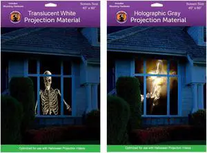 40" x 60" Window Gray Holographic + 40" x 60" White Window Rear Projection Screens with Mounting Hardware for Projecting Halloween Videos 40" x 60" Window Gray Holographic + 40" x 60" White Window Rear Projection Screens with Mounting Hardware for Projecting Halloween Videos