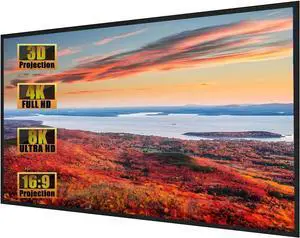 60-Inch Fixed-Frame Projector Screen, 16:9 8K 4K Ultra HD 3D Ready, Wall Mount Thin Cinema Screen for Indoor Home Theaters, Offices 60-Inch Fixed-Frame Projector Screen, 16:9 8K 4K Ultra HD 3D Ready, Wall Mount Thin Cinema Screen for Indoor Home Theaters, Offices