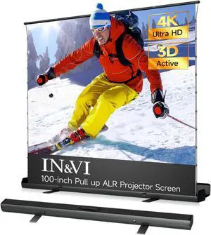 IN&VI Tab-Tension Portable ALR Manual Pull Up Projector Screen,Outdoor Projector Screen 100in 178°Viewing Angle Portable Movie Screen 3D/4K HD 16: 9 Wrinkle-Free Design for Backyard Night IN&VI Tab-Tension Portable ALR Manual Pull Up Projector Screen,Outdoor Projector Screen 100in 178°Viewing Angle Portable Movie Screen 3D/4K HD 16: 9 Wrinkle-Free Design for Backyard Night