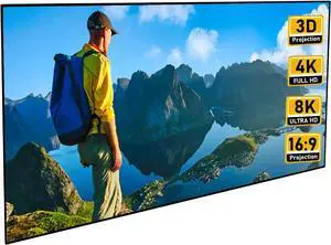 Projector Screen Fixed Frame 72-inch, 16:9 8K 4K Ultra HD 3D Ready Wall-Mounted White Movies Screen for Indoor Home Cinema, Office Projector Screen Fixed Frame 72-inch, 16:9 8K 4K Ultra HD 3D Ready Wall-Mounted White Movies Screen for Indoor Home Cinema, Office
